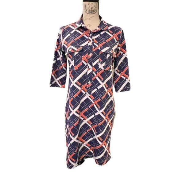 TUCKERNUCK PERSIFOR WINPENNY DRESS Geometric Preppy SIZE‎ SMALL EUC $228 RETAIL - Picture 12 of 12